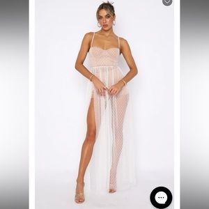 White Fox Totally Bangin’ mesh maxi dress
